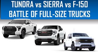 TOYOTA TUNDRA vs GMC SIERRA vs FORD F150  FULL SIZE TRUCK COMPARISON BY ENGINEER [upl. by Thorncombe69]