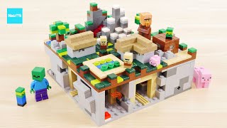 レゴ マインクラフト マイクロワールド 村 21105 ／ LEGO Minecraft Micro World The Village Speed Build amp Review [upl. by Ellemrac288]