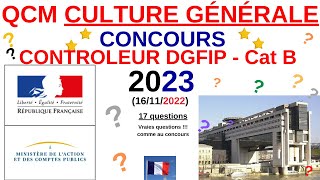 QCM Culture générale  Annales controleur DGFIP  202223  concours fonctionnaire  quizv2 [upl. by Maudie]