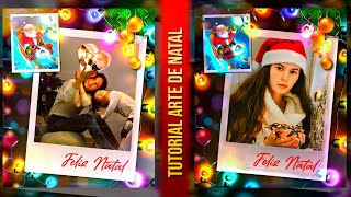 Como colocar decoração de Natal na foto  Como editar foto PicsArt Tutorial  Moldura Feliz Natal [upl. by Frederiksen109]