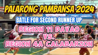 REGION 4A CALABARZON VS REGION 11 DAVAO BAT 2nd RUNNER UP Palarong Pambansa 2024 [upl. by Lazos]