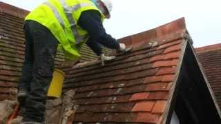 roofing laying ridge tiles [upl. by Aninep561]