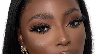 HOW TO PERFECT QUICK AND EASY FLUFFY EYEBROW TUTORIAL 2021 DARKSKIN WOC MAKEUP [upl. by Alleyne]