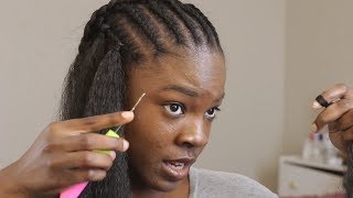 HOW TO CROCHET WITH BRAIDING HAIR Detailed Tutorial Kanekalon Crochet [upl. by Admama873]