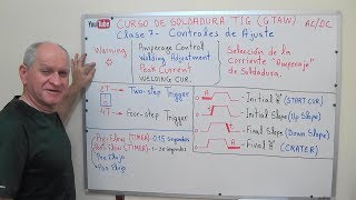 Curso de soldadura TIG GTAW  Clase 7  Controles de Ajustes [upl. by Kcirb247]