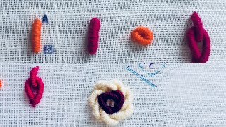 Bullion Knot Stitch variation — Hand Embroidery for beginners [upl. by Nedrob]