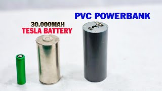 Build A Powerbank using Tesla 4680 46950 30000mAh battery and PVC pipe [upl. by Olra]