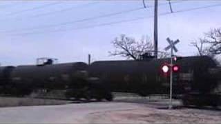 CN Freight at Rural Highway Grade Railroad Crossing [upl. by Lorraine]