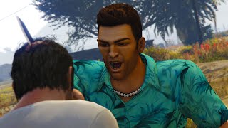 TOMMY VERCETTI IN GTA 5  Tommy Vercetti vs Trevor Phillips GTA 5 MOD [upl. by Atalante]