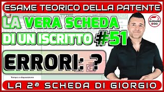 ERRORI   LA 2ª VERA SCHEDA D’ESAME DI UN ISCRITTO AL CANALE 51  GIORGIO HA SUPERATO L’ESAME [upl. by Sedruol]