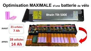 Améliorer au maximum une BATTERIE de vélo électrique  optimisation place capacité Btwin tilt 500e [upl. by Georgianne1]