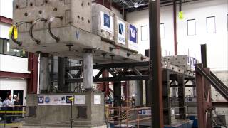 70footlong concrete bridge survives series of simulated earthquakes at University of Nevada Reno [upl. by Lethia778]