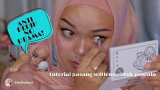 TUTORIAL MEMASANG MELEPASKAN DAN MERAWAT SOFTLENS UTK PEMULA  COLLYRE BLEU [upl. by Ecyrb]