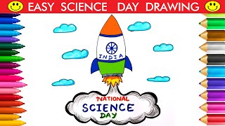 National Science Day Drawing  Science Day Poster  Global Science For Global Wellbeing Drawing [upl. by Swanhilda514]