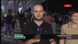 Navijači Zvezde Prag  Red Star Belgrade Fans amp TV reporter Prague [upl. by Tdnaltroc]