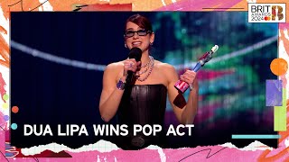 Dua Lipa Wins Pop Act  The BRIT Awards 2024 [upl. by Avihs]