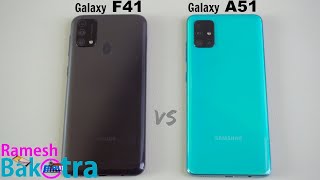 Samsung Galaxy F41 vs Galaxy A51 SpeedTest and Camera Comparison [upl. by Ahsimaj]