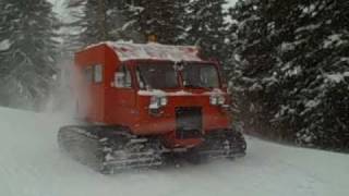 Cool DMC 1200 Snowcat passing Alta Cross Country skier me [upl. by Tonnie]