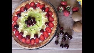 طريق تحضير تارت بالفواكة الطازجة و الكريمة Fresh fruit tart recipe [upl. by Zorine]