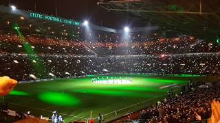 Celtic 21 RB Leipzig FAMOUS DISCO LIGHTS amp YNWA UEFA Europa League 8112018 [upl. by Wolfram]