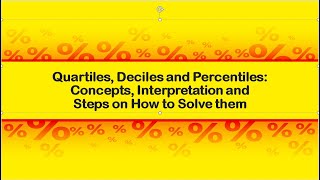 Quartiles Deciles and Percentiles Concepts Interpretation and Steps on How to Solve them [upl. by Hsima]