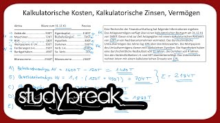 Kalkulatorische Kosten Kalkulatorische Zinsen Vermögen  Kosten und Leistungsrechnung [upl. by Nomzed]