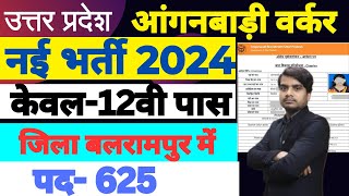 up anganwadi bharti recruitment 2024  balrampur anganbadi worker bharti 2024 [upl. by Marchal]