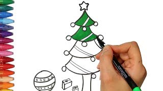 Albero di Natale o Pino  Come disegnare e colora per i bambini [upl. by Shelburne]