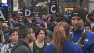 Thousands of runners zip through NYC for Half Marathon [upl. by Trevethick292]