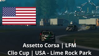 Assetto Corsa  LFM  Clio Cup  USA  Lime Rock Park [upl. by Mathe]