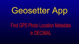 Geosetter APP find GPS in Decimal [upl. by Zerelda]