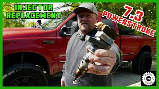 Replacing the Fuel Injectors in a 73 Powerstroke Diesel  Ford F250 [upl. by Etteval76]