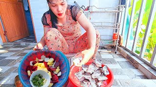 Braised pork leg with radish is delicious with sweet meat from the bones  ThanhNga Life [upl. by Yot]