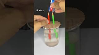 Saltwater experiment with pencil and batteries experiment shorts scienceexperiments diy science [upl. by Eicirtap]