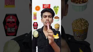 Eating challenge in banana popcorn Jolo chips trending funny mrt4kreal comedy asmrfood food [upl. by Emylee]