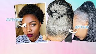 How to  SLEEK Ponytail on short natural 4c hair  High sleek ponytail on natural hair [upl. by Nairadal]