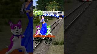 Lilly aunty dancing with fanny dog on green thela stop the high speed traintrendingviralvideo [upl. by Hildegard]