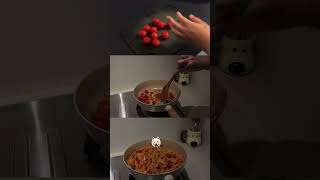 Cherry tomato pasta 🍅  foodvlog food cooking homebodyvlog pasta [upl. by Ailemaj]