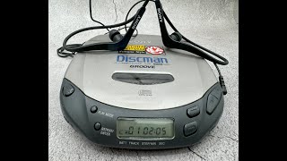 Portable CD player Sony Discman D181 Grey Mega Bass  Sony original headphones [upl. by Harmony]