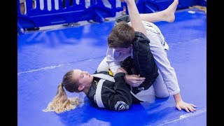 BJJ Girl Wins With quotHatefulquot Triangle Vs Boy [upl. by Fritzsche887]