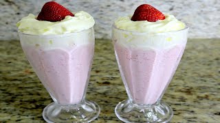 FRAPPE DE FRESAS CON CREMA  CocinablogOficial [upl. by Graehl637]