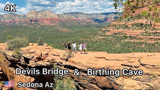 🇺🇸HIKING SEDONA DEVILS BRIDGE AND BIRTHING CAVE [upl. by Eyllom]