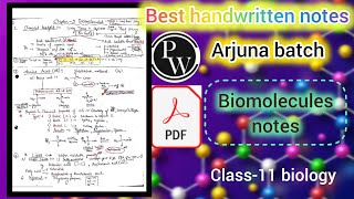 biomolecules notesbiology chapter 9 notes class 11PW biology notesArjuna batch notes biology [upl. by Onimod]