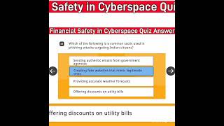 Online Financial safety in Cyberspace Quiz Answers key August 2024 diksha 3030 [upl. by Yatnohs]