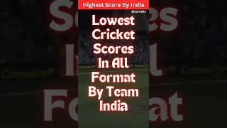 Lowest Scores By Team India In All Format  Team India Lowest Score  cricket [upl. by Adnawt]