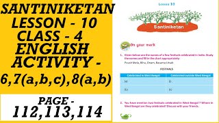 Class 4 English Page 112 113 114  Class 4 Butterfly Lesson 10 all Activity  Santiniketan Lesson 10 [upl. by Fred]