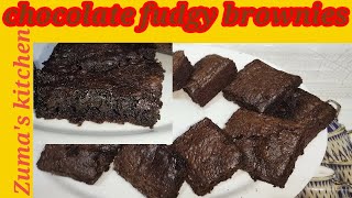 Chocolate fudge brownie recipe  so easy  by Zumas kitchen  plz subscribe my YouTube channel [upl. by Chiarra]