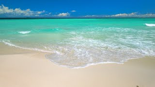 4K Maldives Beach with Waves crashing on Sandy Shore Ocean Sounds amp Beautiful Nature [upl. by Arymahs231]