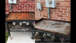 Cleaning a rusted flat top grill [upl. by Ricca]