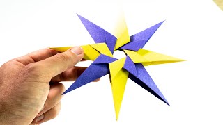 How to make a paper 8 pointed ninja star [upl. by Yoccm833]